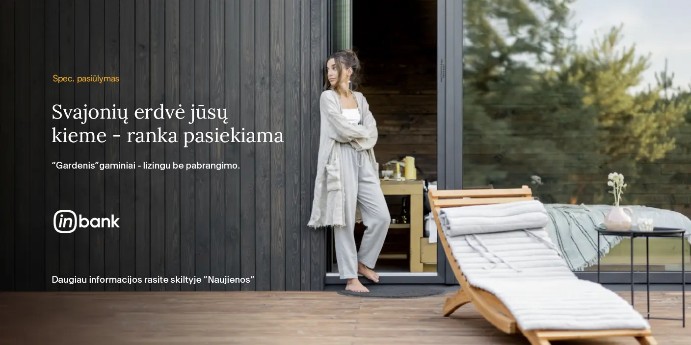 Gardenis stoginės, verandos, šiltnamiai lizingu be pabrangimo InBank