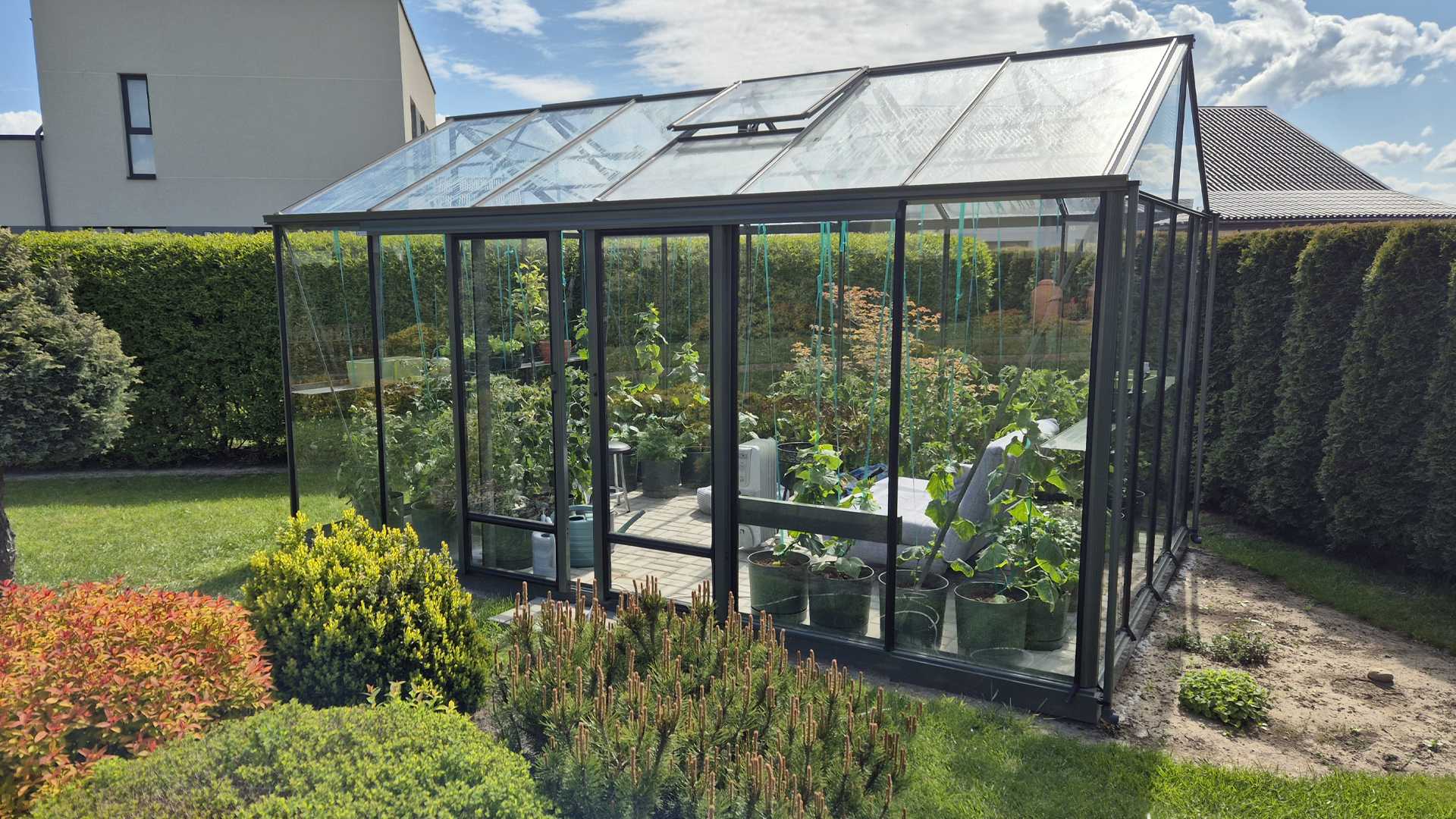 Šiltnamis VENTUS 457 RAL7016 stiklinis Gardenis