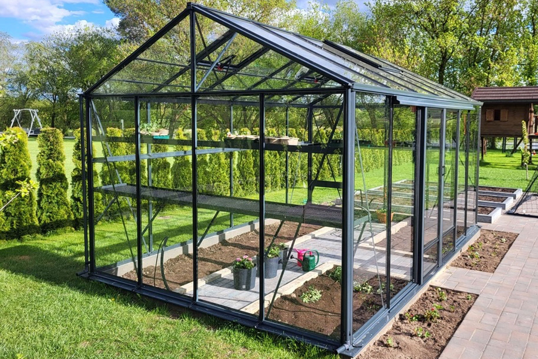 Greenhouse-shelf-40-cm-aluminium-Gardenis