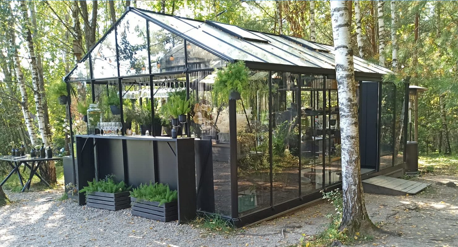 MAGNA šiltnamis stiklinis juodas baras | Gardenis