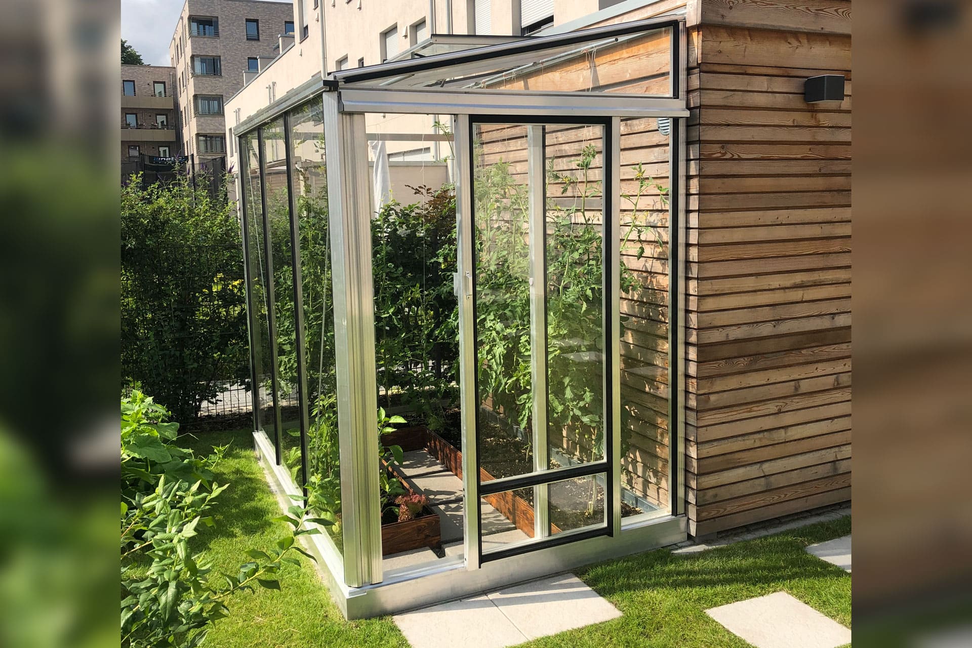 Priesienis stiklinis šiltnamis MURUS | Gardenis