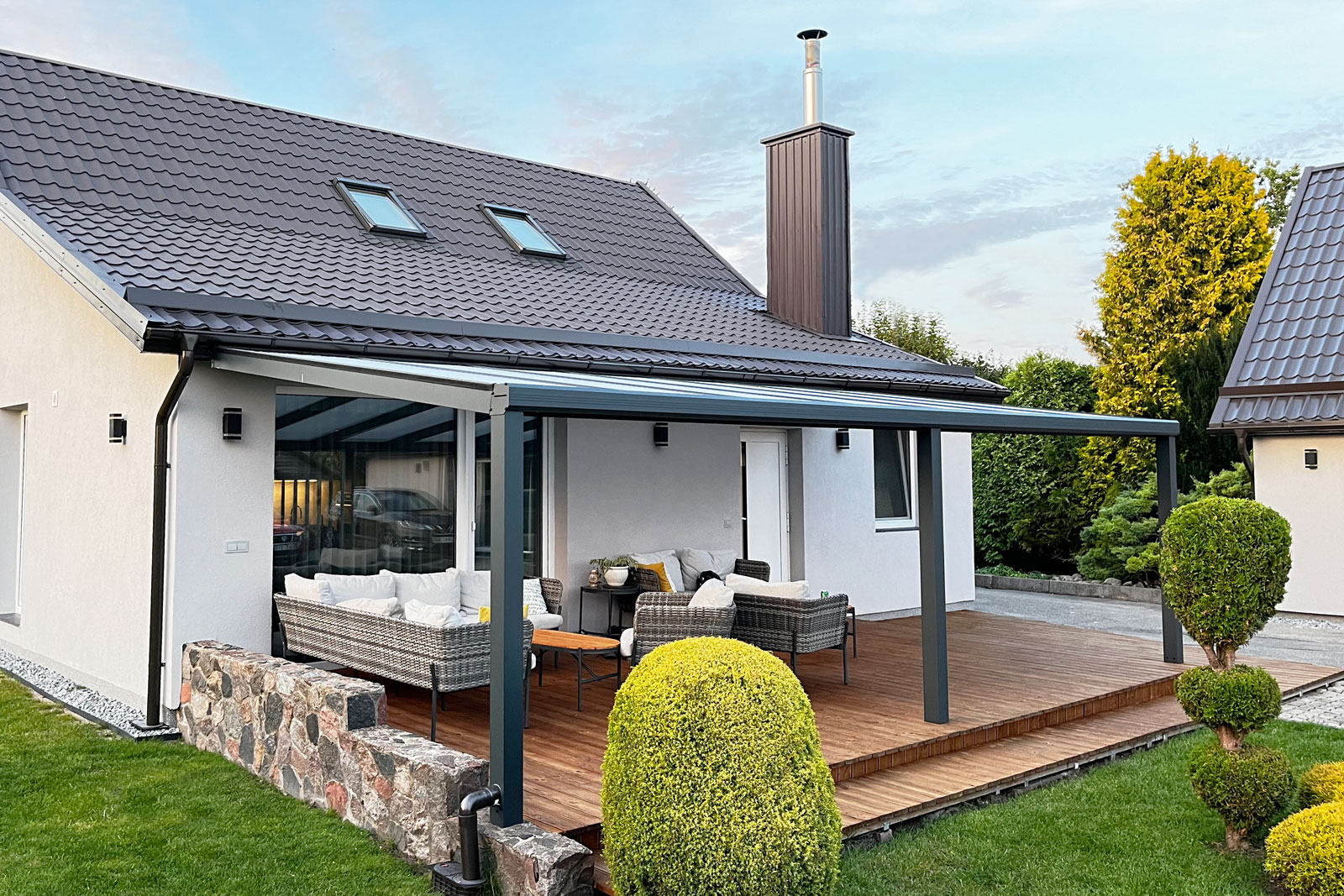 Stoginės terasoms su SOLAR ROOF CLASSIC aliuminio konstrukcijos sistema