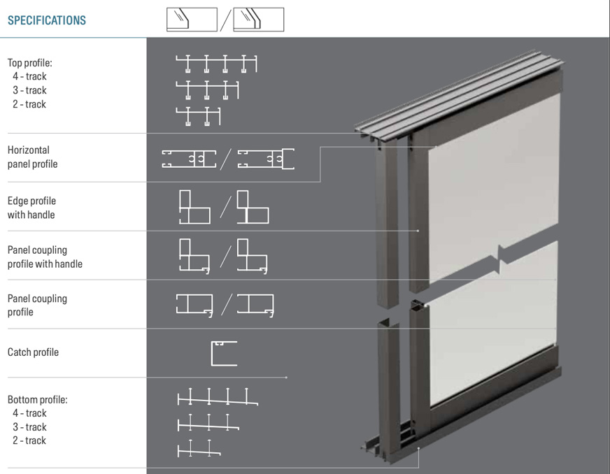 Alu-Frame framed glazing system model Gardenis