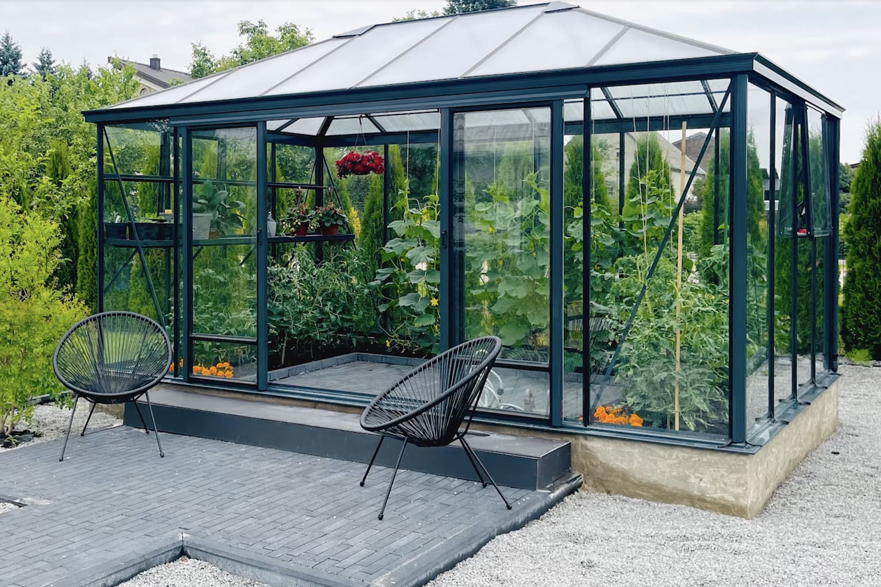 Stiklinis šiltnamis oranžerija TETRA EXTRA | Gardenis