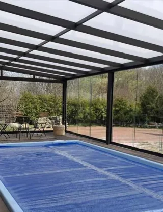 Lauko baseino uždengimas veranda Alu-Glass | Gardenis