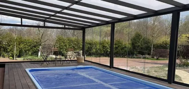 Lauko baseino uždengimas veranda Alu-Glass | Gardenis