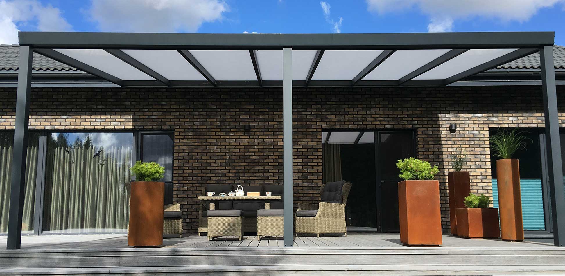 Terasų stoginės aliuminio SOLAR ROOF XS