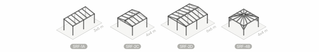 Models of terrace roof free-standing patio cover Gardenis