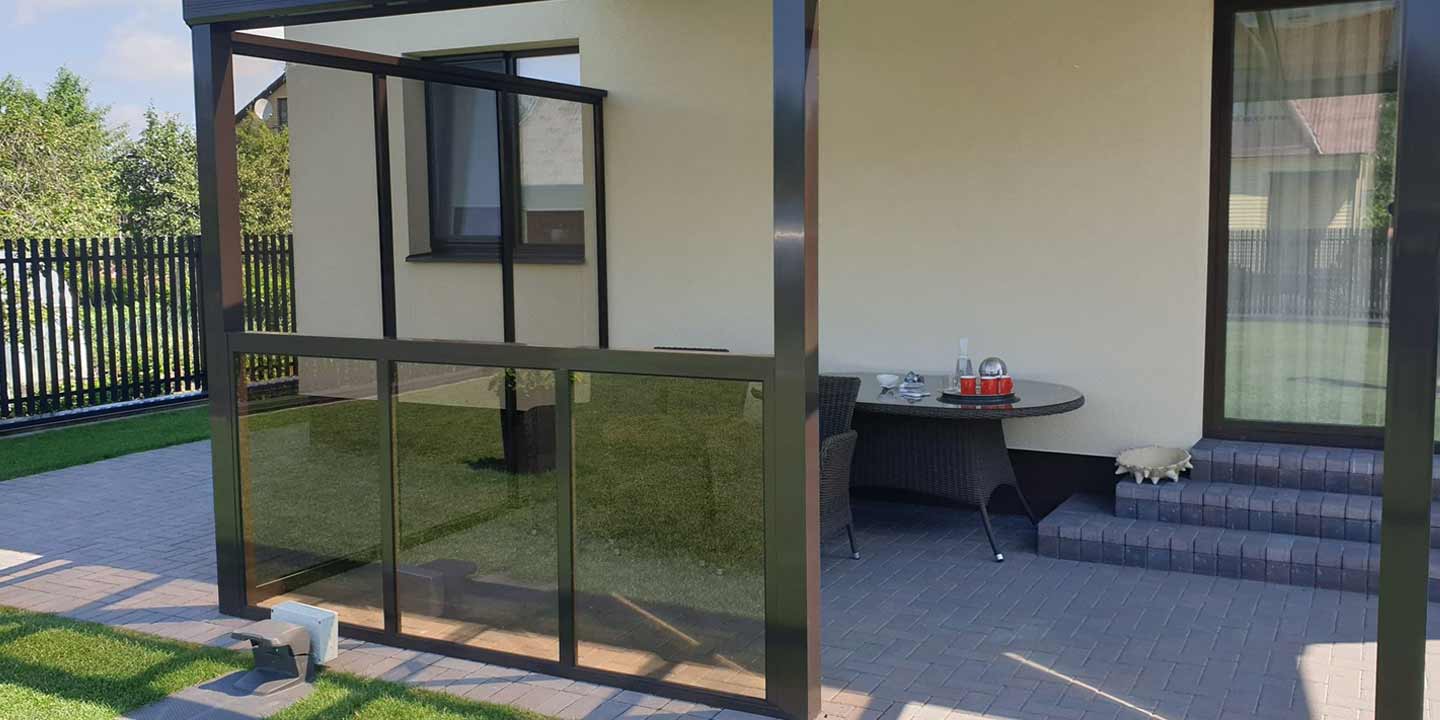 Sienelė terasai dalinis stacionarus terasų stiklinimas | Gardenis