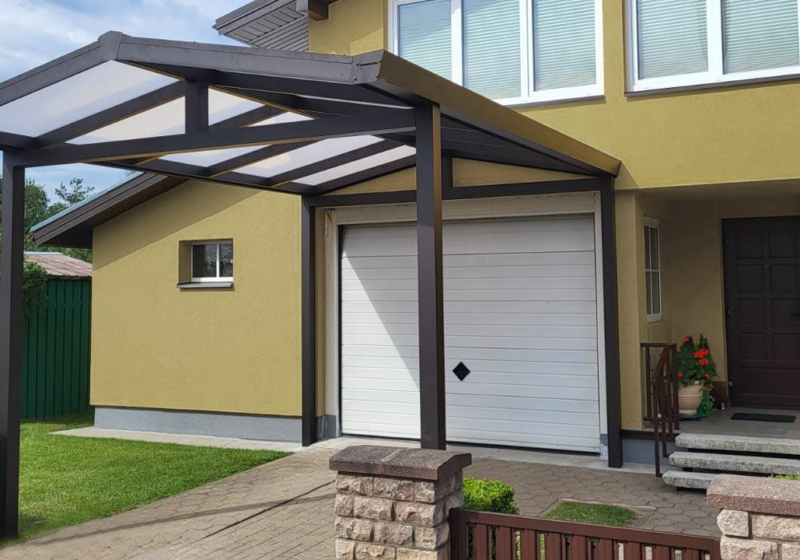 Dvišlaitės stoginės automobiliams Solar Roof-2 dvišlaitė Gardenis